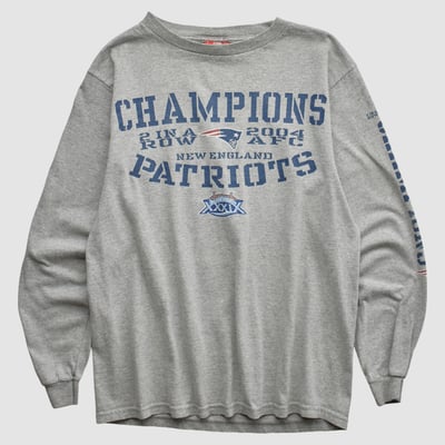 New England Patriots NFL 2004 Long Sleeve T-shirt - Heather Gray - Yth XL by Fanatics Real Vintage