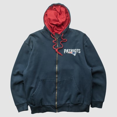 New England Patriots NFL 2010s Hooded Full Zip Sweatshirt - Navy - M by Fanatics Real Vintage