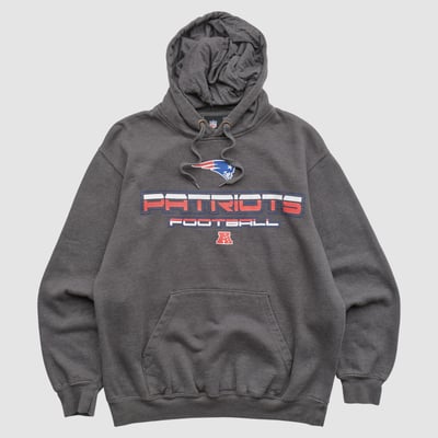 New England Patriots NFL 2010s Hooded Pullover Sweatshirt - Dark Heather Gray - XXS by Fanatics Real Vintage