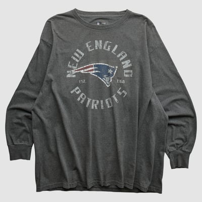 New England Patriots NFL 2010s Long Sleeve T-shirt - Charcoal - 2XL by Fanatics Real Vintage