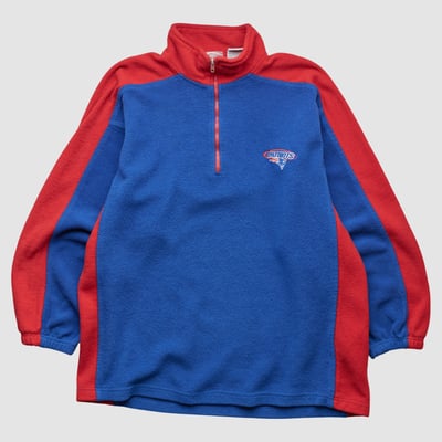 New England Patriots NFL Active 90s 1/2 Zip Sweatshirt - Blue - L by Fanatics Real Vintage