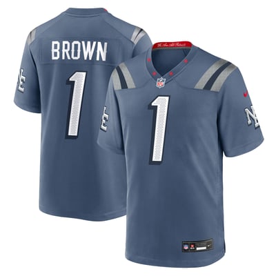 Camiseta Nike Game Rivalries 2025 de los New England Patriots - Azul marino - A.J. Brown - Para hombre