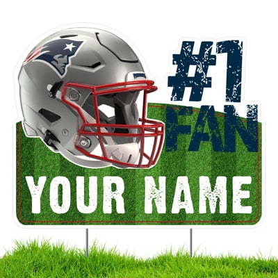 New England Patriots #1 Fan Personalized Lawn Sign