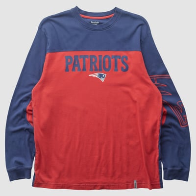 New England Patriots Reebok 2000s Long Sleeve T-shirt - Red - XL by Fanatics Real Vintage