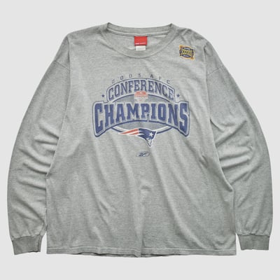 New England Patriots Reebok 2003 Long Sleeve T-shirt - Heather Gray - 3XL by Fanatics Real Vintage