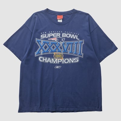 New England Patriots Reebok 2004 T-shirt - Navy - 2XL by Fanatics Real Vintage