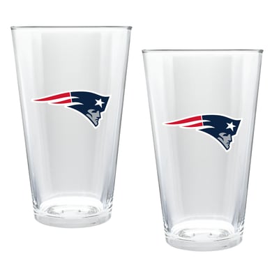 New England Patriots Two-Piece 16oz. Double Play Pint Glass Set