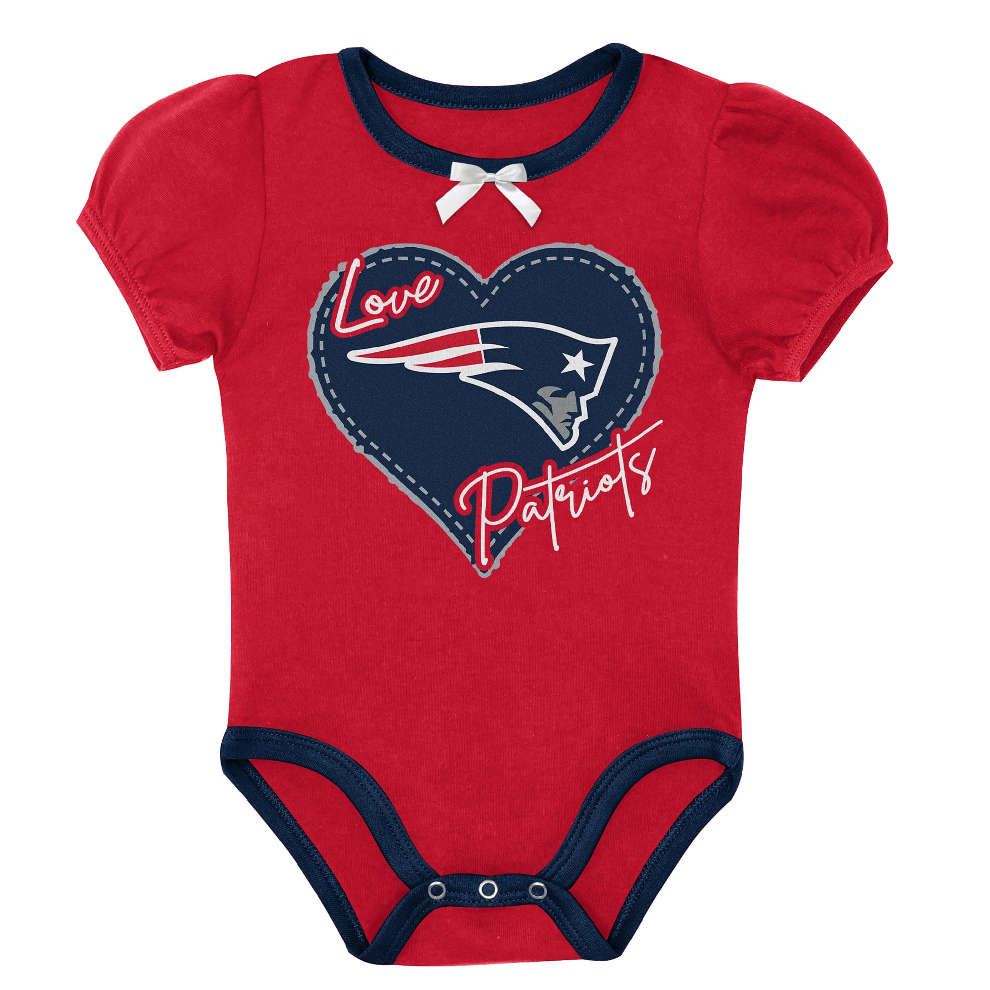 Ensemble body deux pièces Outerstuff bleu marine/rouge New England Patriots Star Power pour nouveau-né et nourrisson