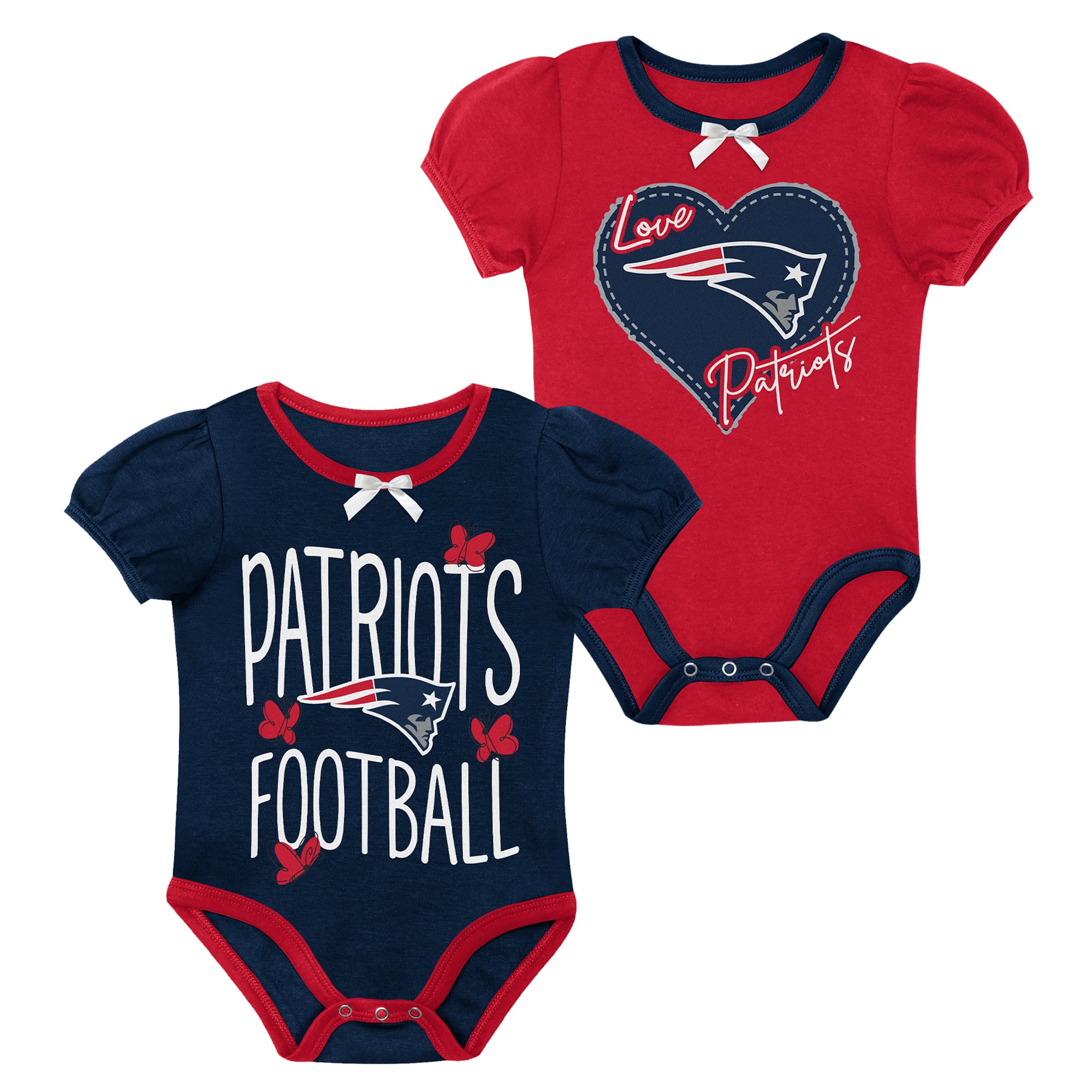 Ensemble body deux pièces Outerstuff bleu marine/rouge New England Patriots Star Power pour nouveau-né et nourrisson