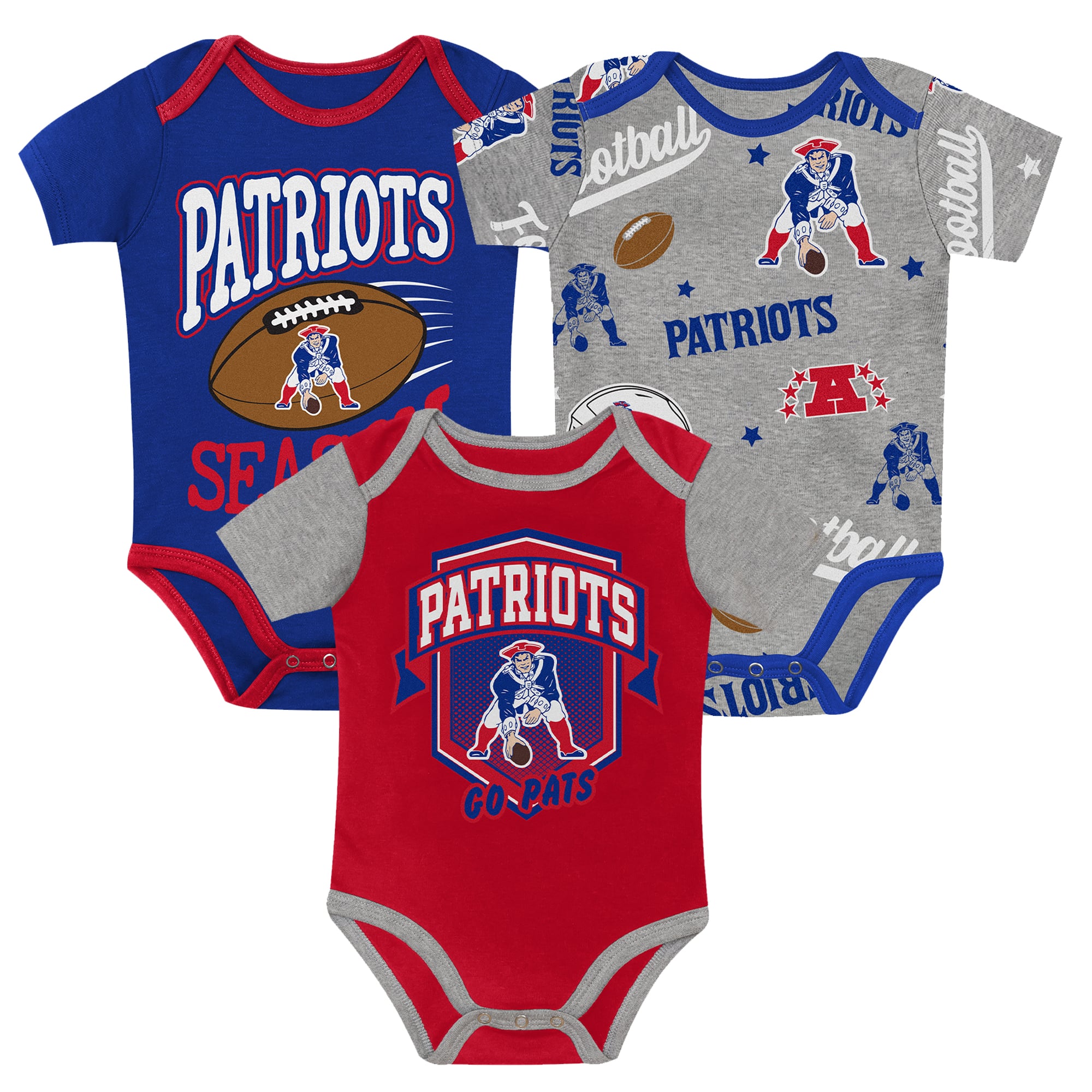 Newborn Outerstuff New England Patriots First Round Pick Three-Piece Bodysuit Set