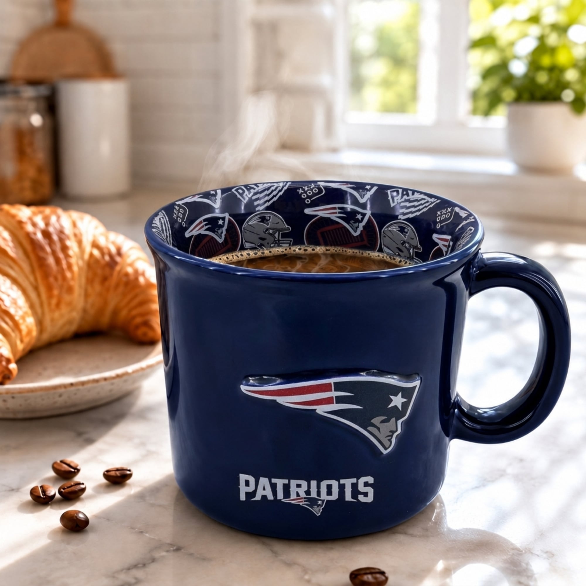 Mug Pegasus New England Patriots 17 oz (500 ml) à l'envers