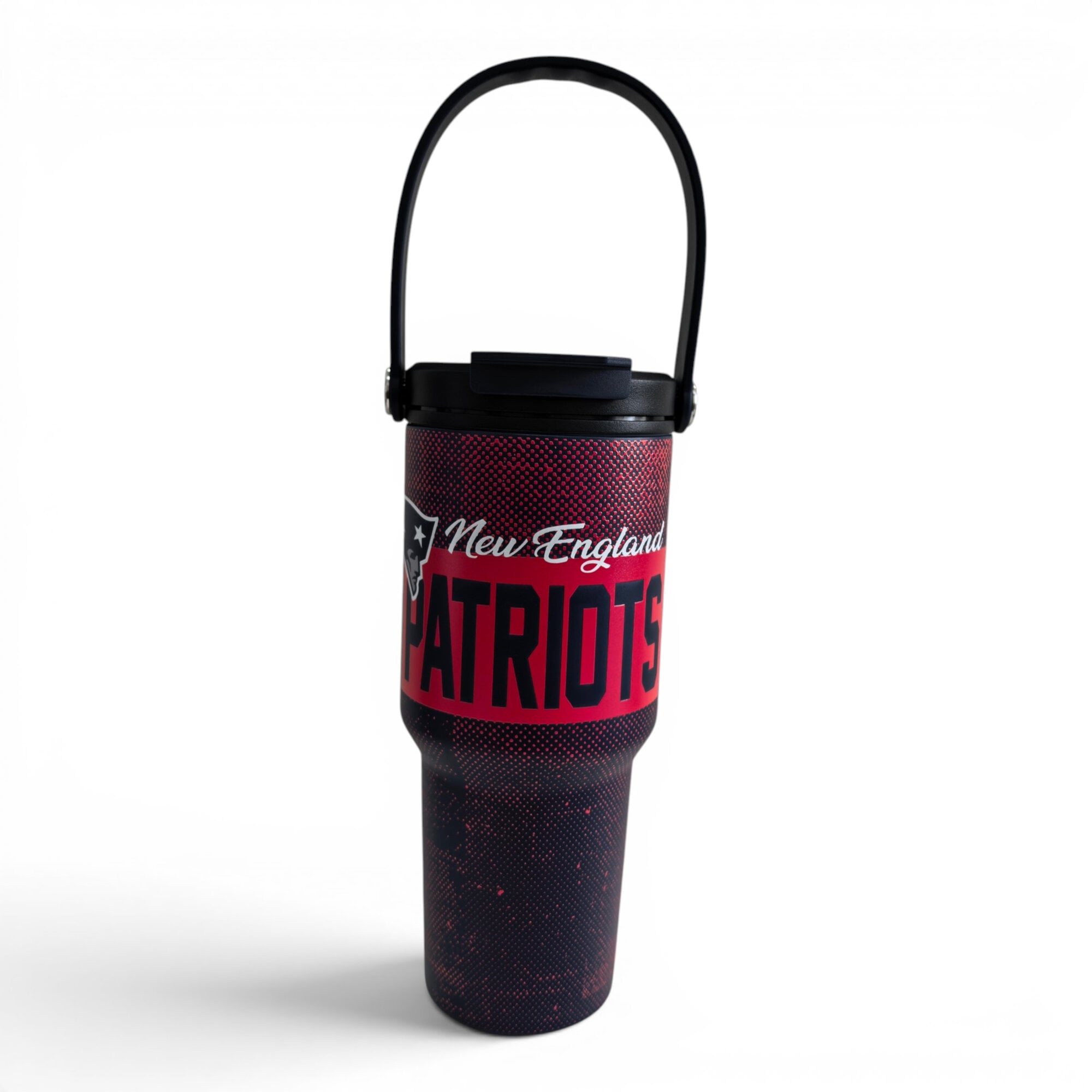 Gourde Pegasus New England Patriots 710 ml (24 oz) en acier inoxydable à double bouchon et motif moucheté dégradé
