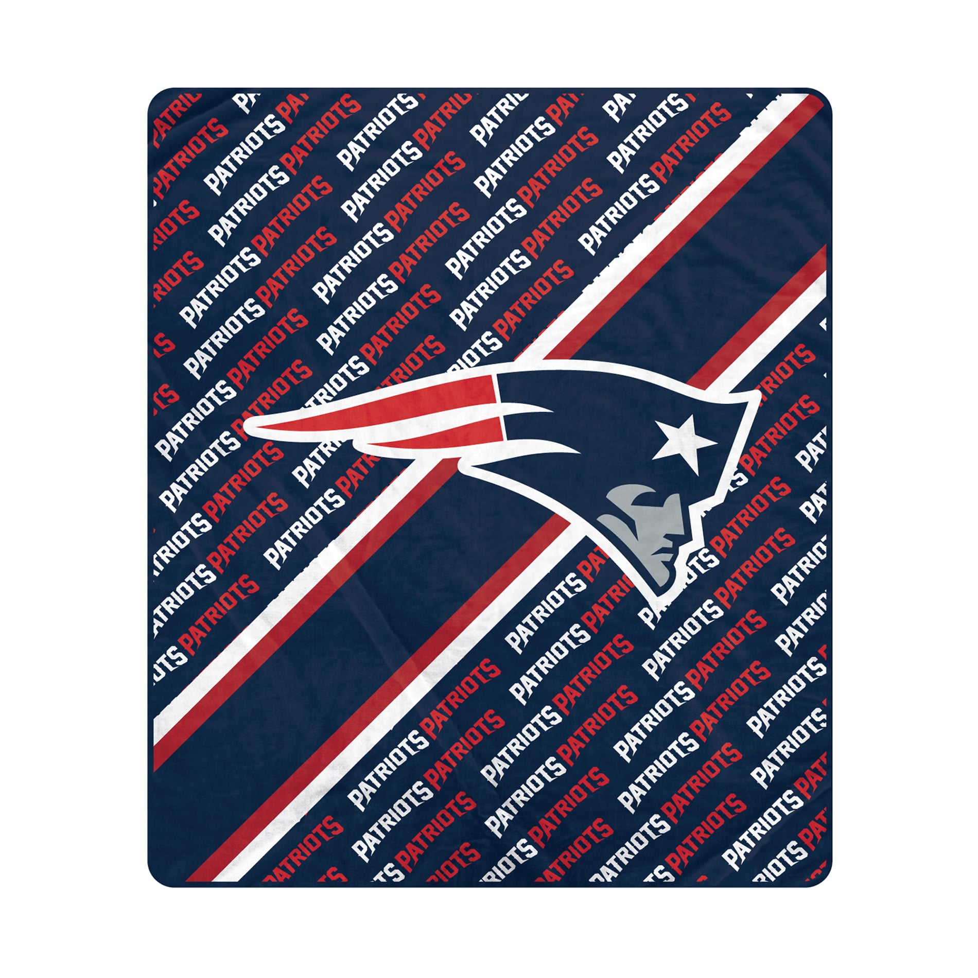 Couverture ultra douce Pegasus New England Patriots, 152 x 178 cm (diagonale), doublée, avec logo.