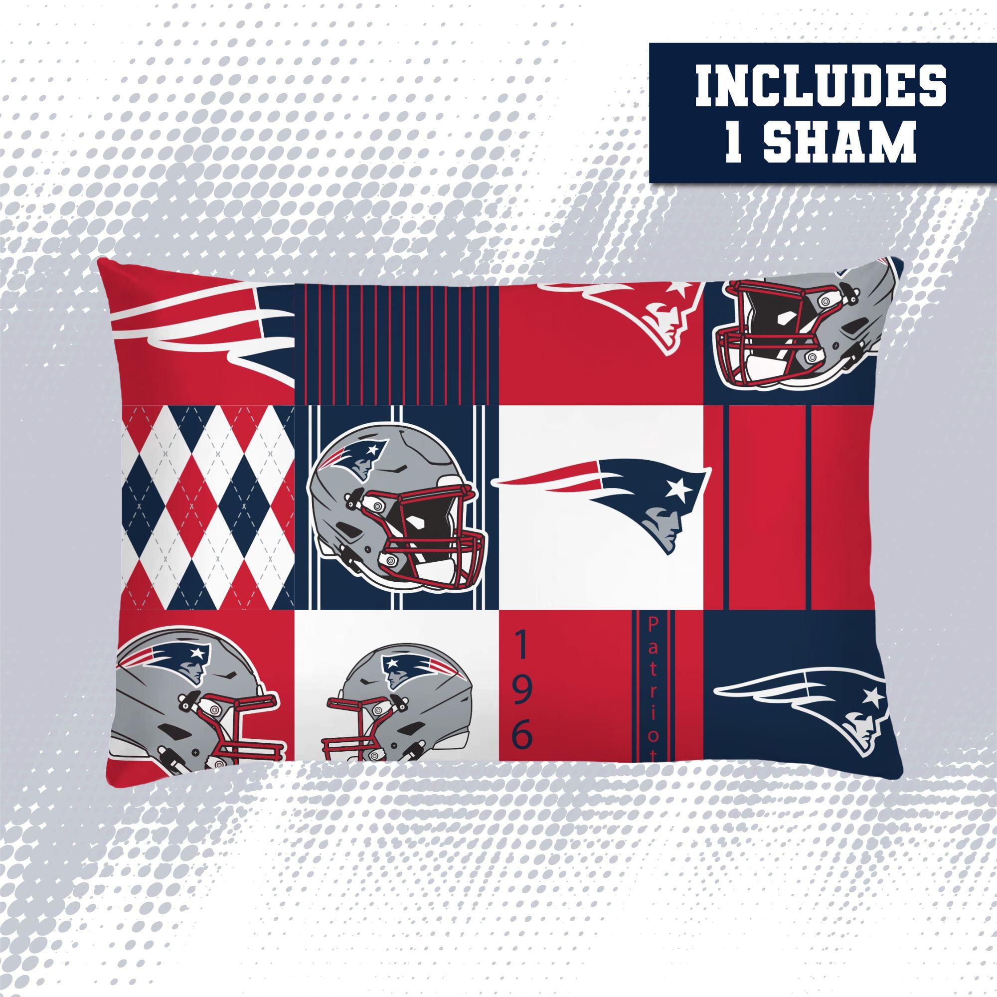 Pegasus New England Patriots Patchwork Plaid Two-Piece Twin/Twin XL Bed in a Bag Set