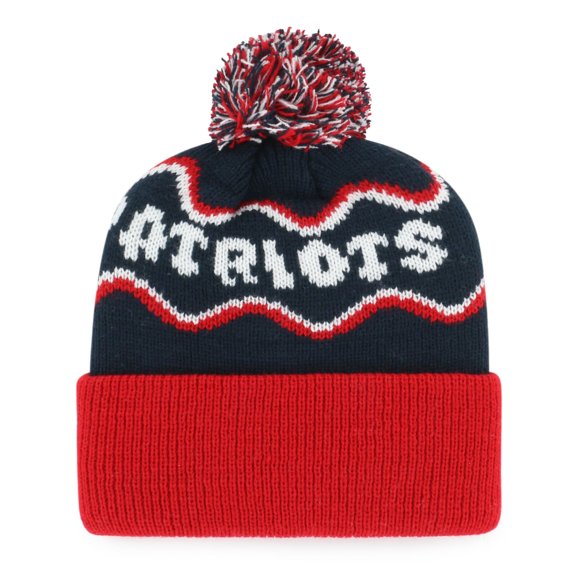 Bonnet tricoté à revers « New England Patriots » bleu marine, modèle 47, pour enfants d'âge préscolaire.