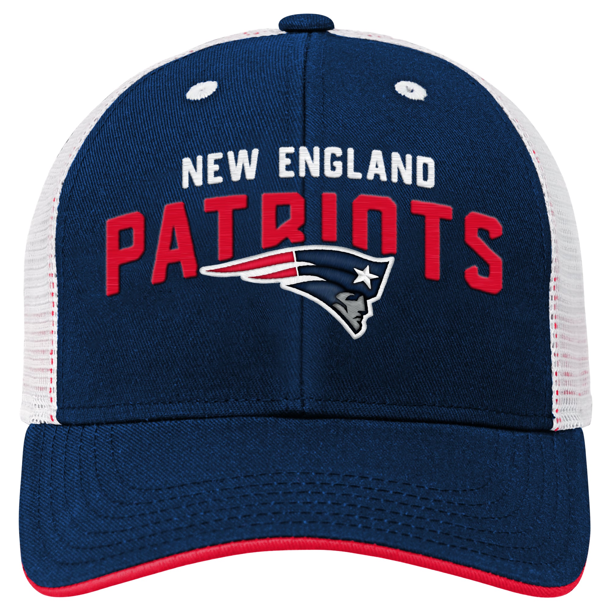 Preschool Navy/White New England Patriots Core Lockup Trucker Adjustable Hat