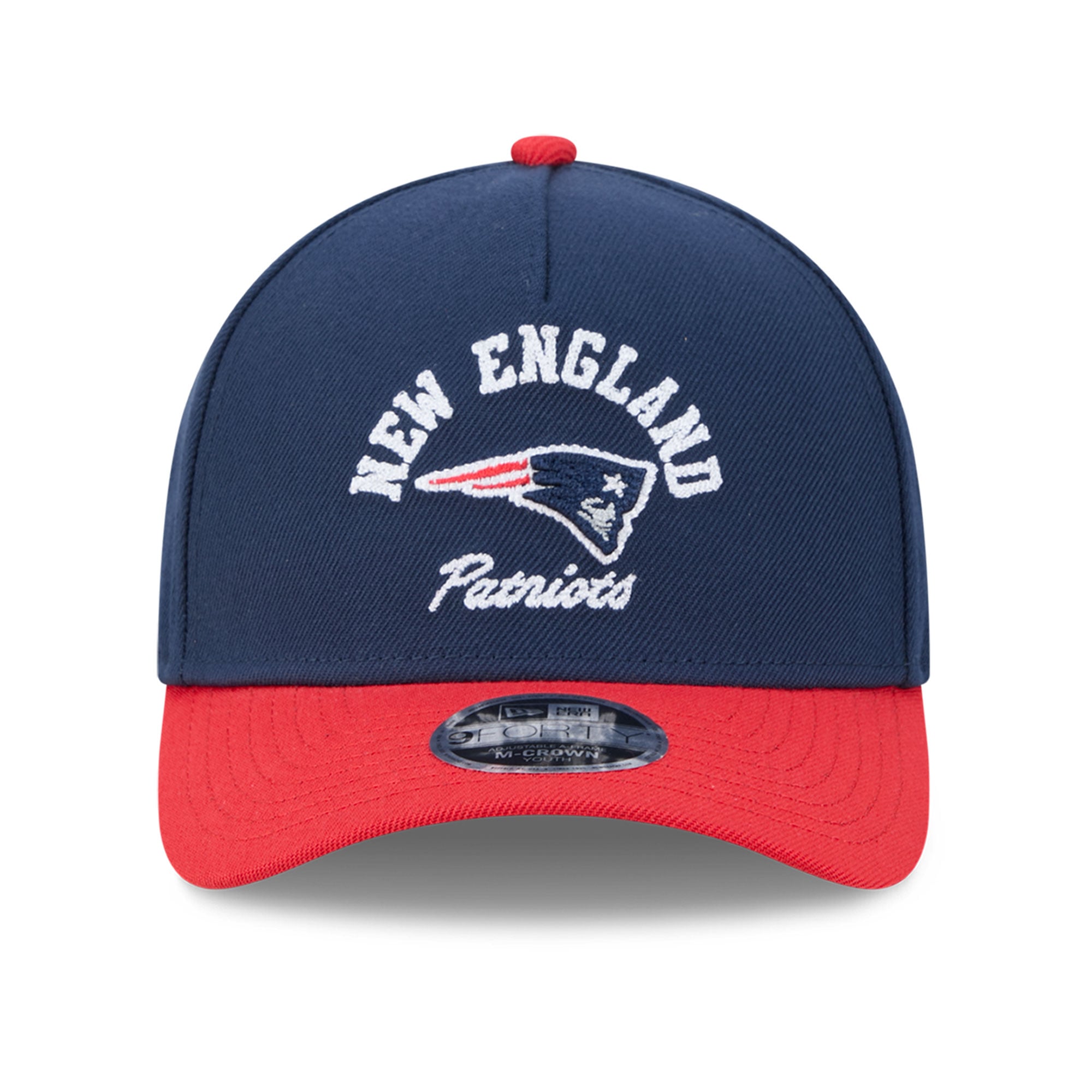 Casquette ajustable New Era bleu marine New England Patriots Arch 9FORTY A-Frame M-Crown pour enfants d'âge préscolaire