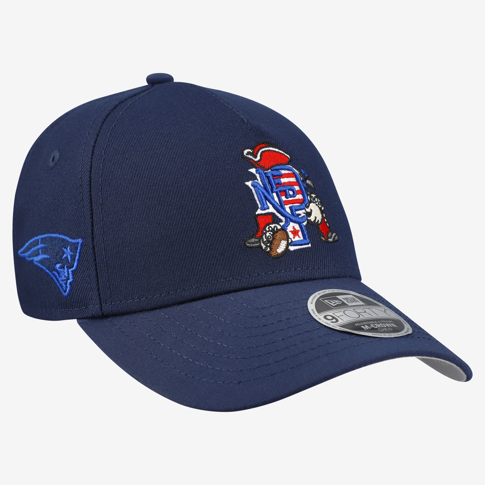 Casquette ajustable New Era marine New England Patriots 9FORTY M-Crown A-Frame pour enfants d'âge préscolaire
