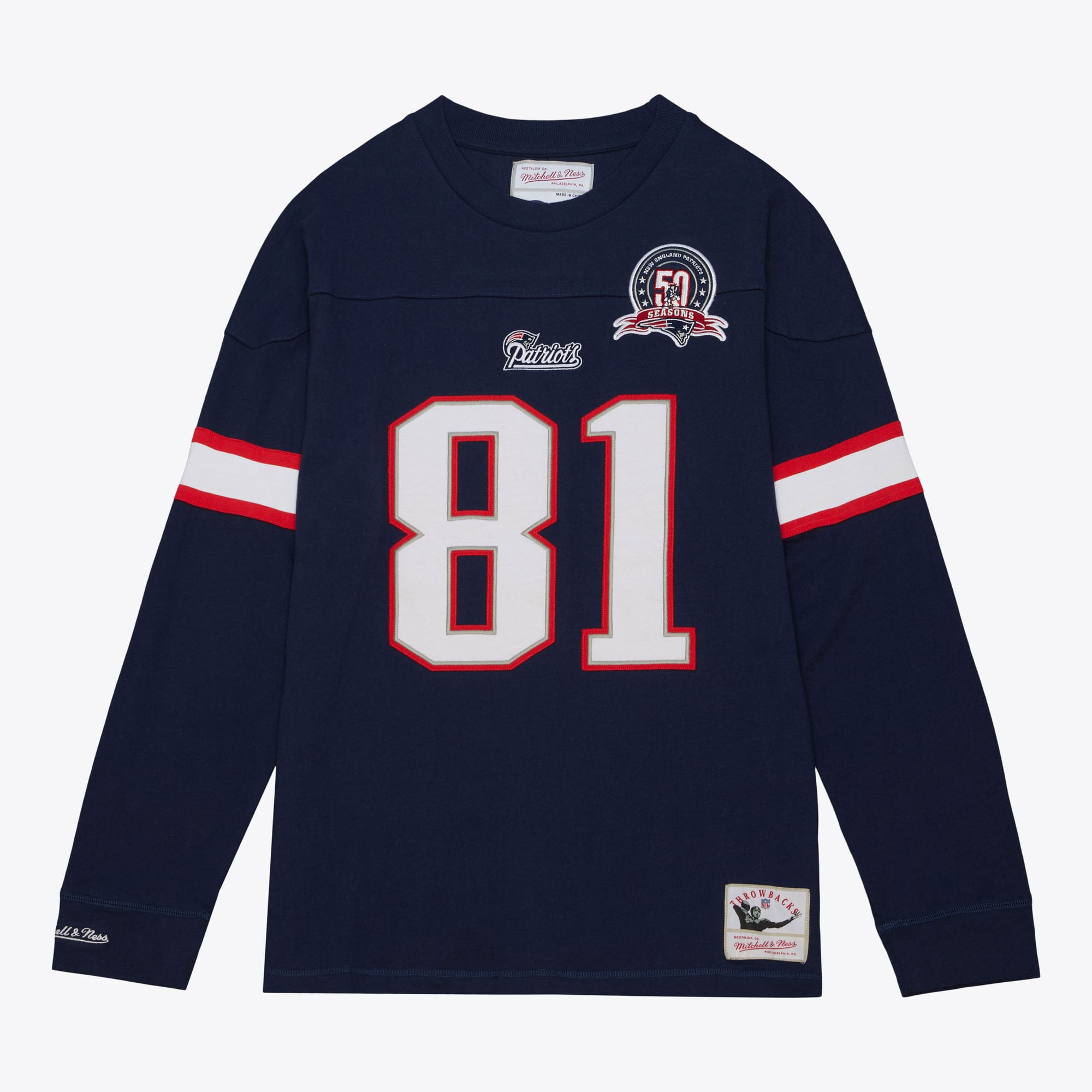 Randy Moss New England Patriots Navy Retired Player Name & Number 