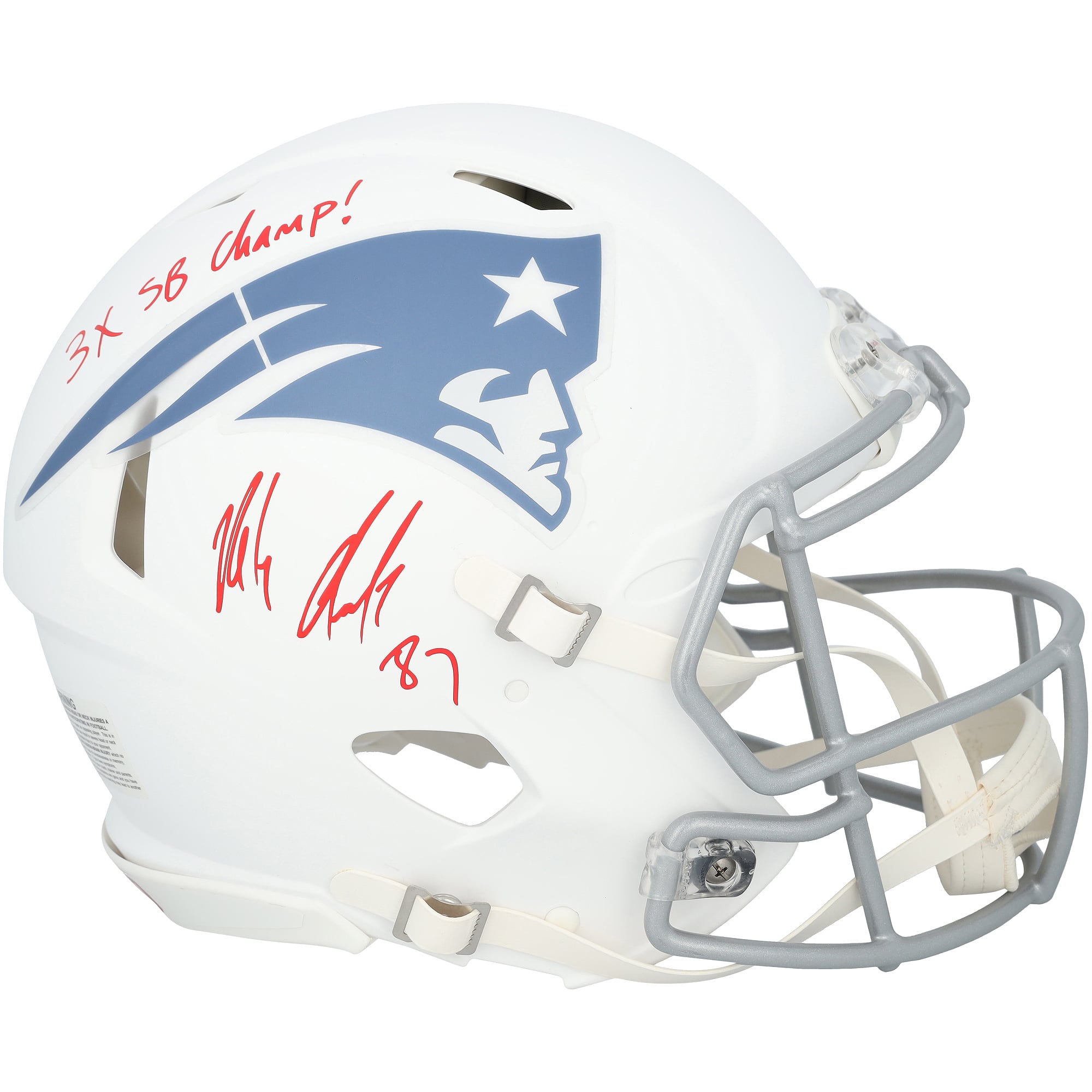 Rob Gronkowski New England Patriots Autographed Riddell Rivalry Speed Authentic Helmet with "3x SB Champ!" Inscription