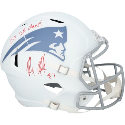 Rob Gronkowski New England Patriots Autographed Fanatics Authentic Riddell Rivalry Speed Replica Helmet with "3x SB Champ!" Inscription