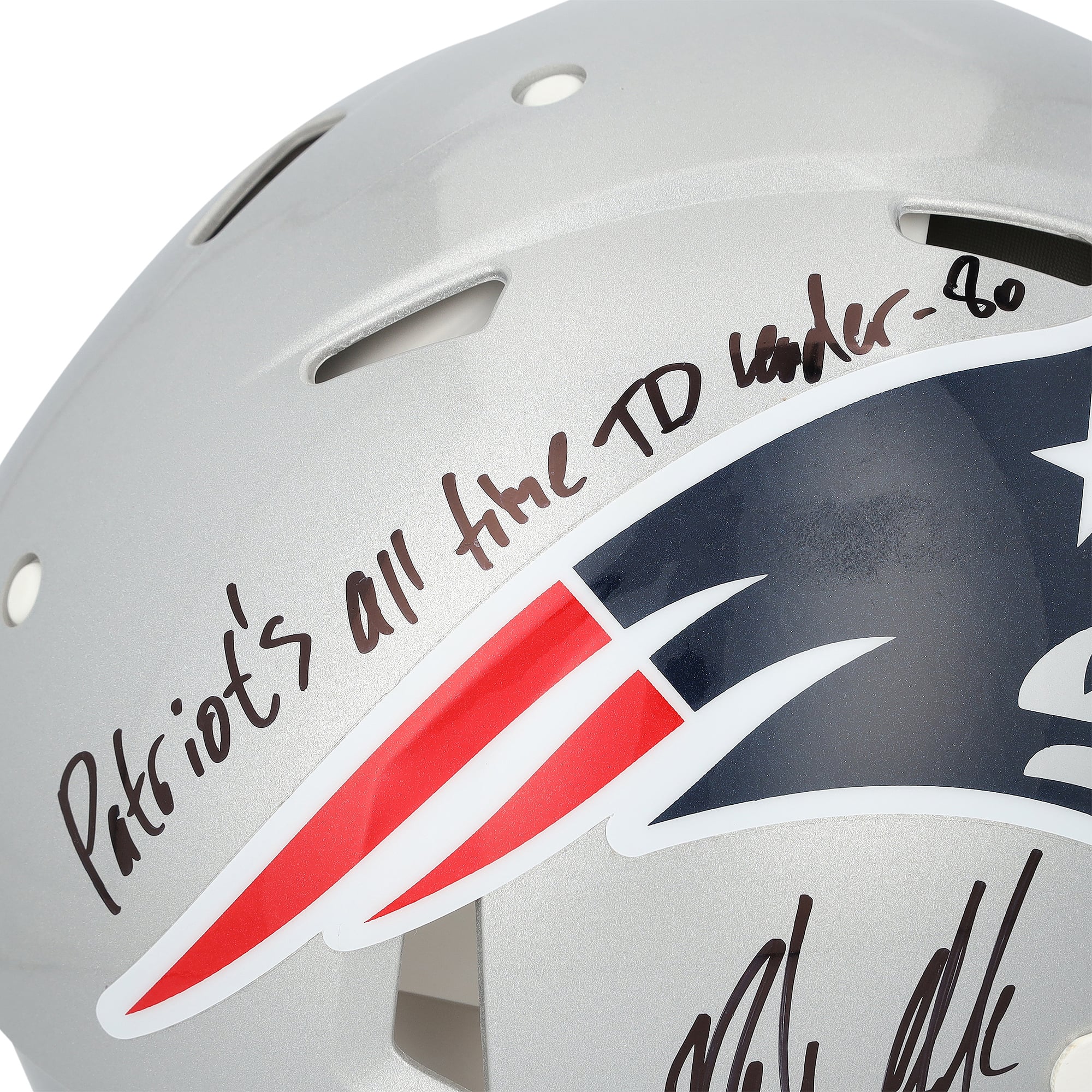 Rob Gronkowski New England Patriots Autographed Riddell Speed Authentic Helmet with "Patriot's all time TD leader - 80" Inscription - Limited Edition of 10