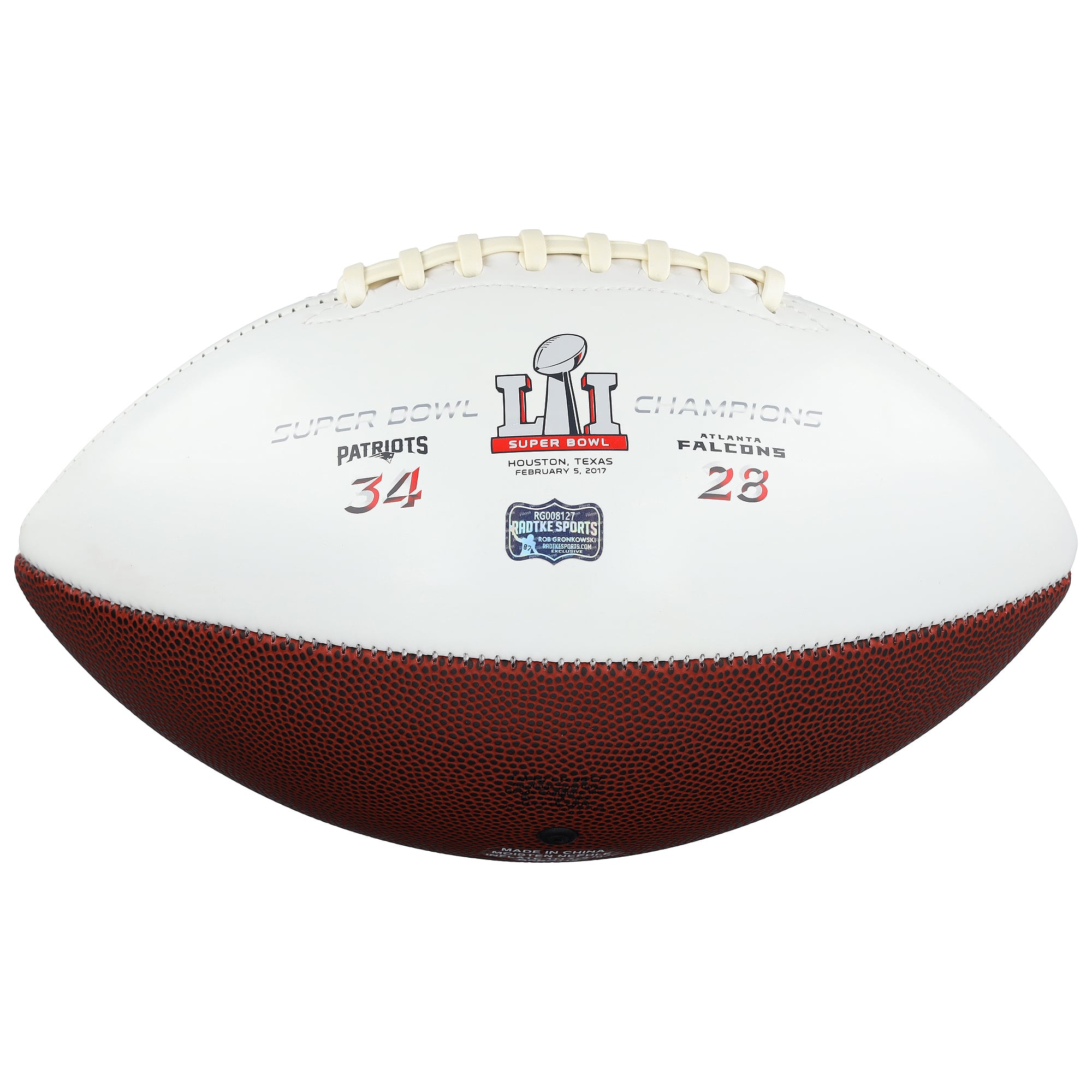Rob Gronkowski New England Patriots Autographed Super Bowl LI Champions White Panel Football