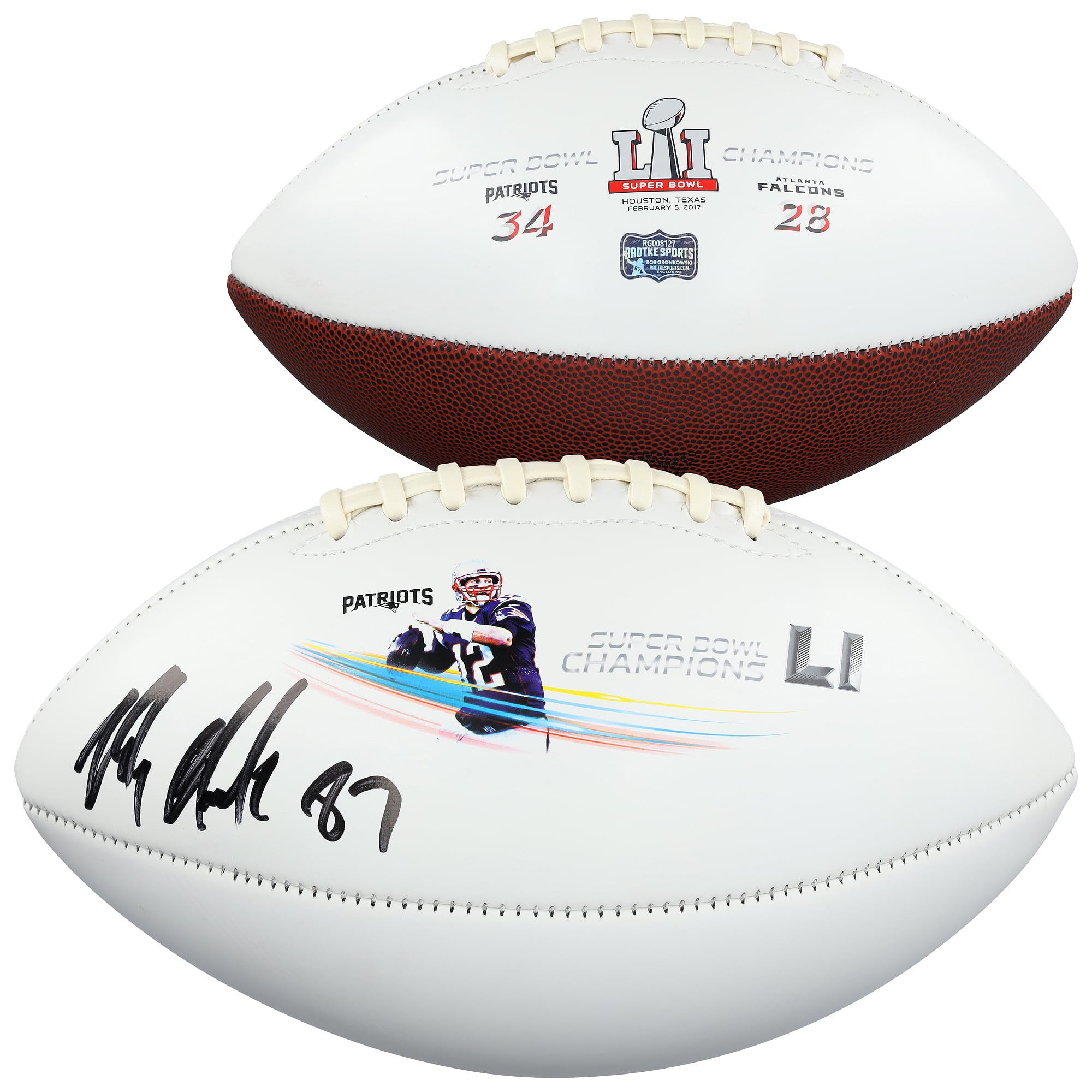 Rob Gronkowski New England Patriots Autographed Super Bowl LI Champions White Panel Football