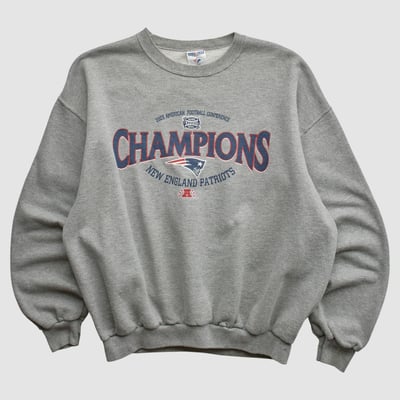 Super Bowl XXXVIII Jerzees 2003 Pullover Sweatshirt - Heather Gray - L by Fanatics Real Vintage