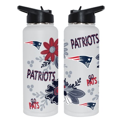 New England Patriots The Memory Company 34oz. Flowers Stainless Steel Quencher Bottle