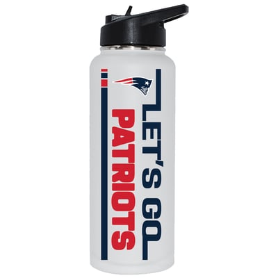 New England Patriots The Memory Company Let's Go 34oz. Stainless Steel Quencher Bottle