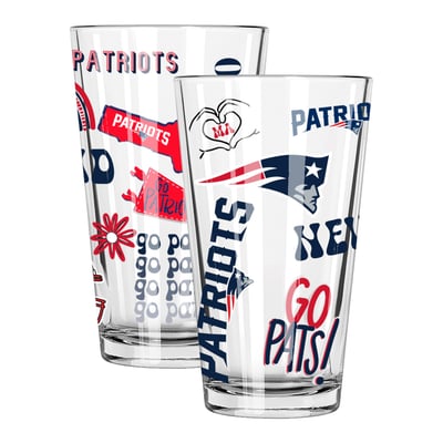 New England Patriots The Memory Company Two-Piece 16oz. Loco Pint Glass Set