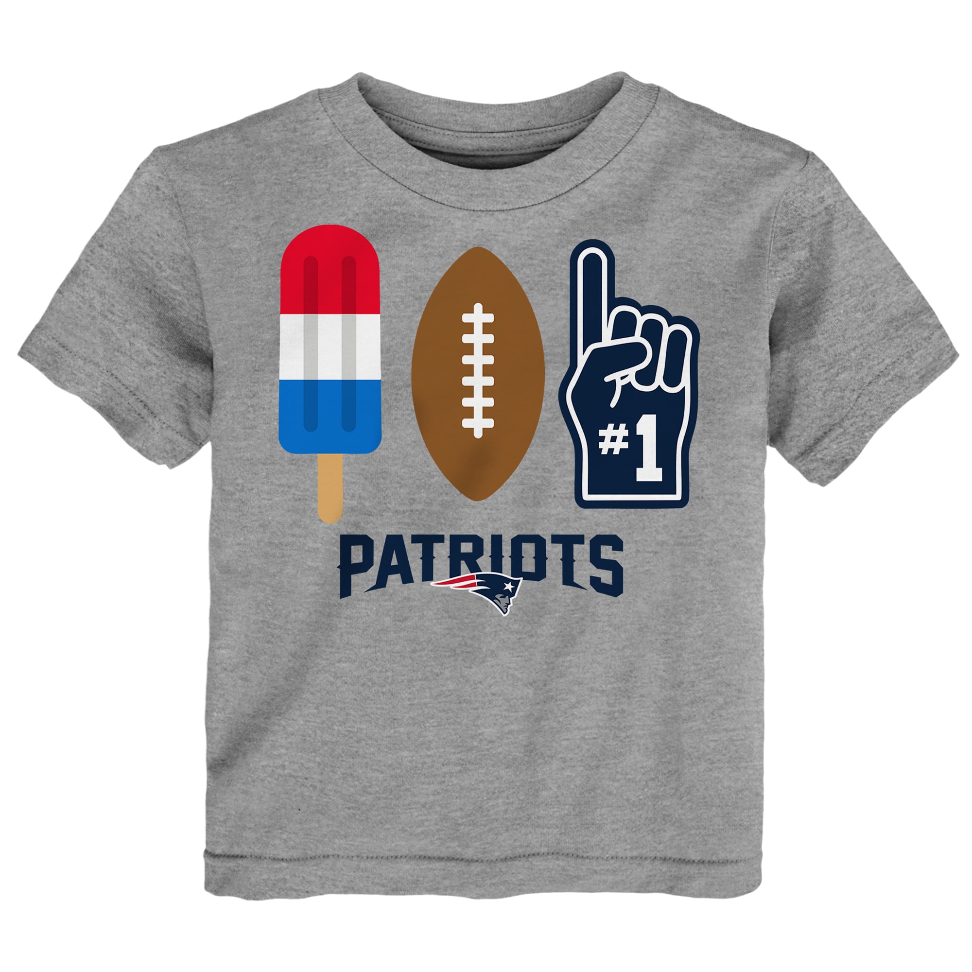 Toddler  Heather Gray New England Patriots Americana Pop T-Shirt