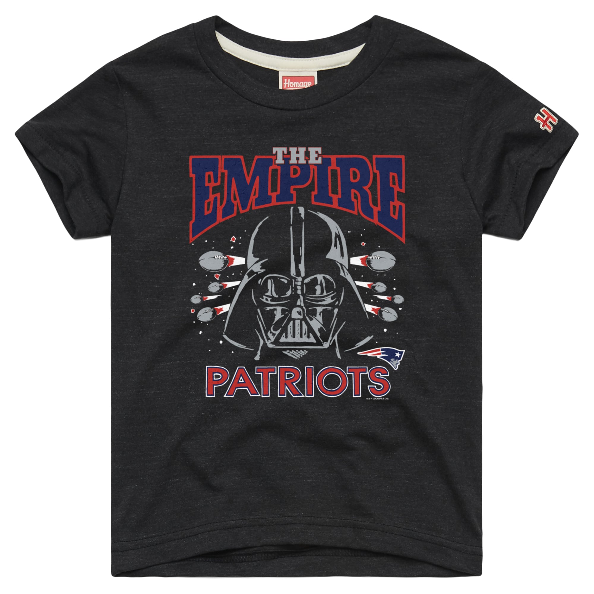 T-shirt pour tout-petit Hommage Charcoal New England Patriots NFL x Star Wars Dark Side Tri-Blend