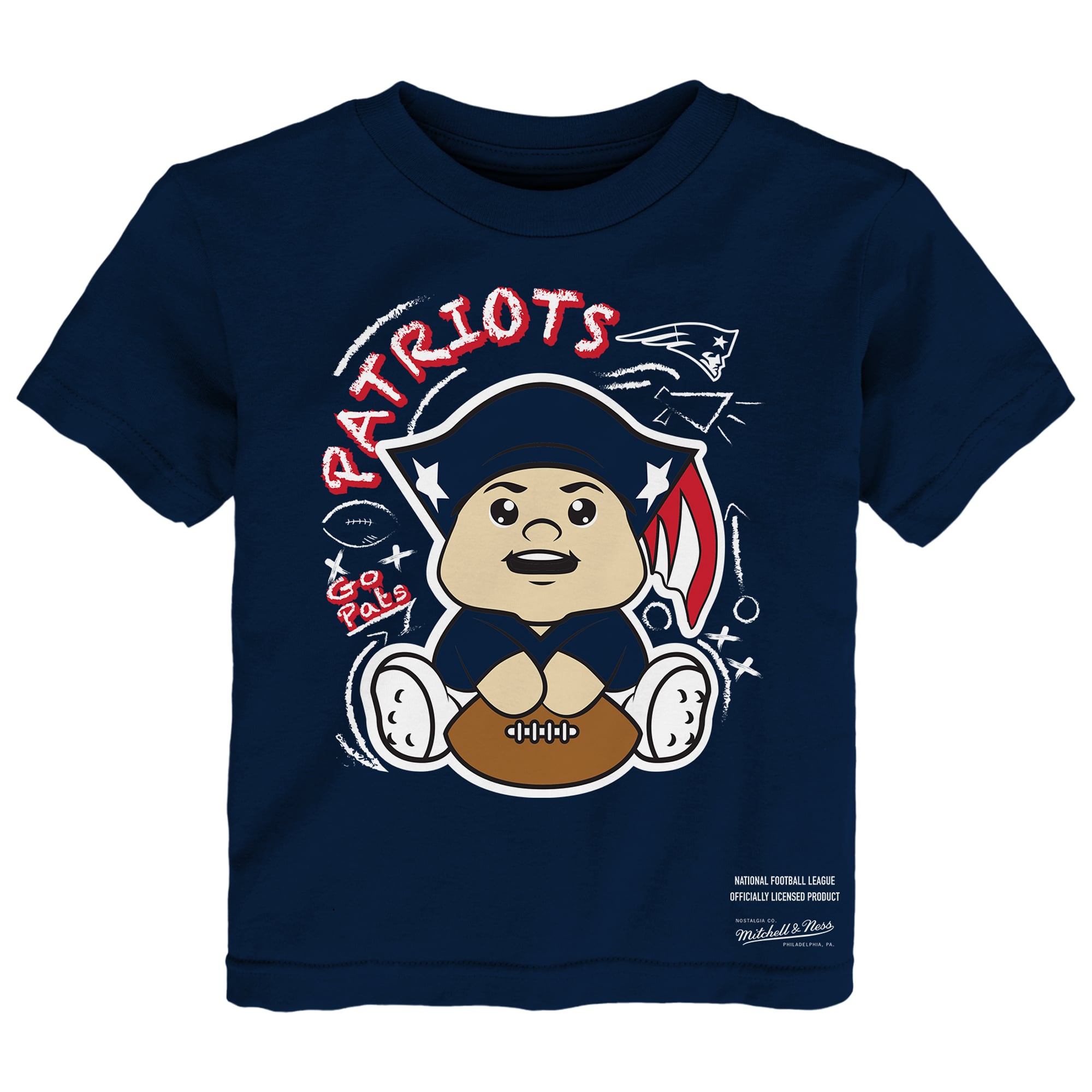 Toddler Mitchell & Ness  Navy/Gray New England Patriots Two-Pack Sketched Up T-Shirt Set
