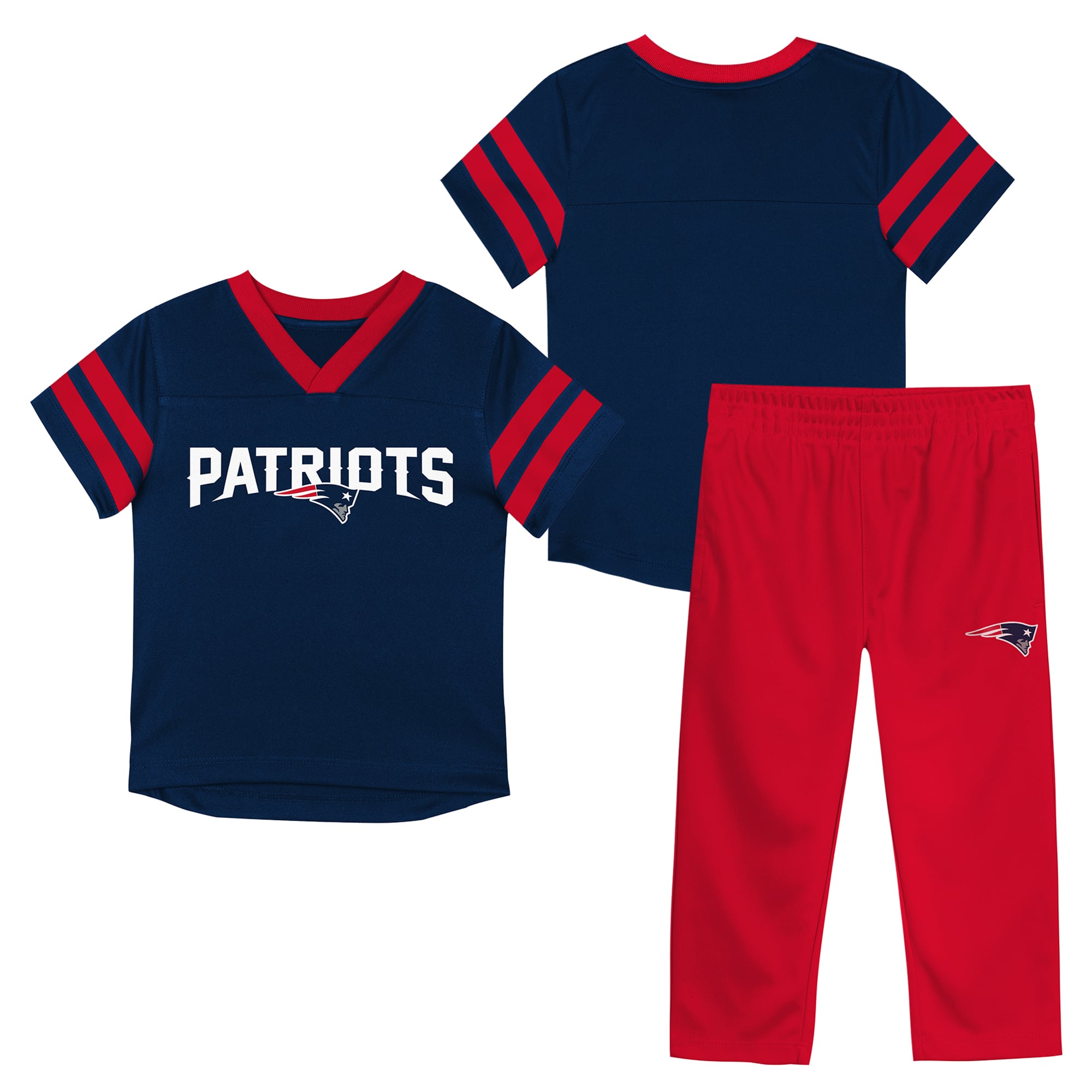 Toddler Outerstuff Navy/Red New England Patriots Red Zone Jersey Top & Pants Set