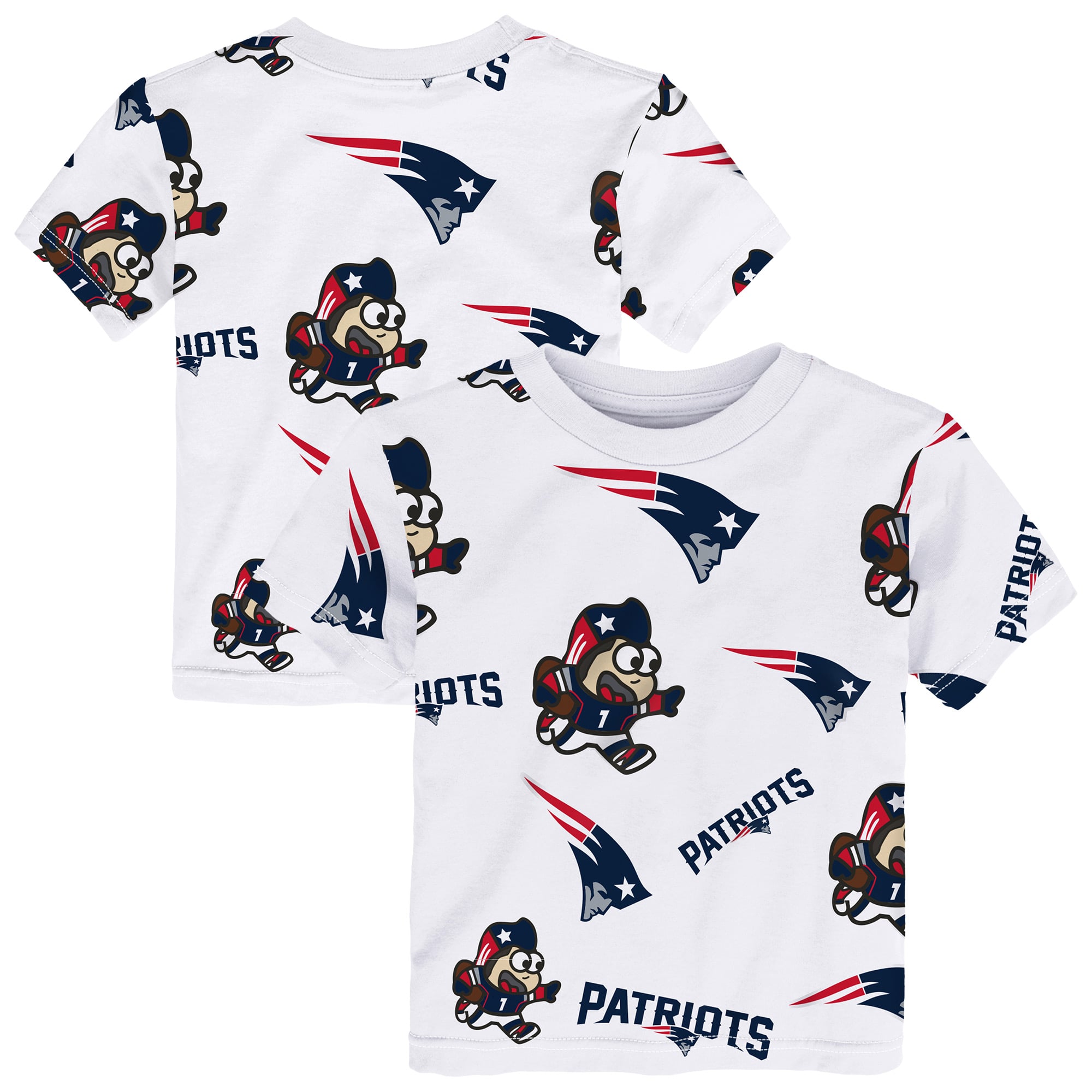 Toddler Outerstuff White New England Patriots Mascot Play T-Shirt