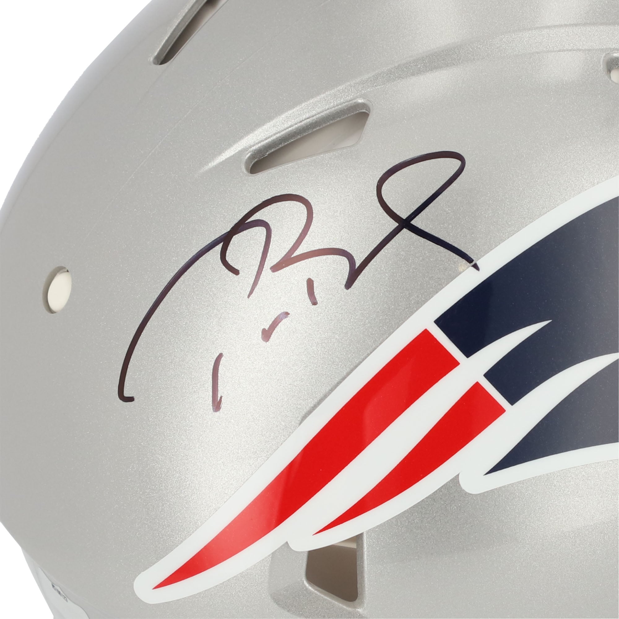 Casque Riddell Speed ​​Authentic autographié par Tom Brady et Rob Gronkowski des New England Patriots