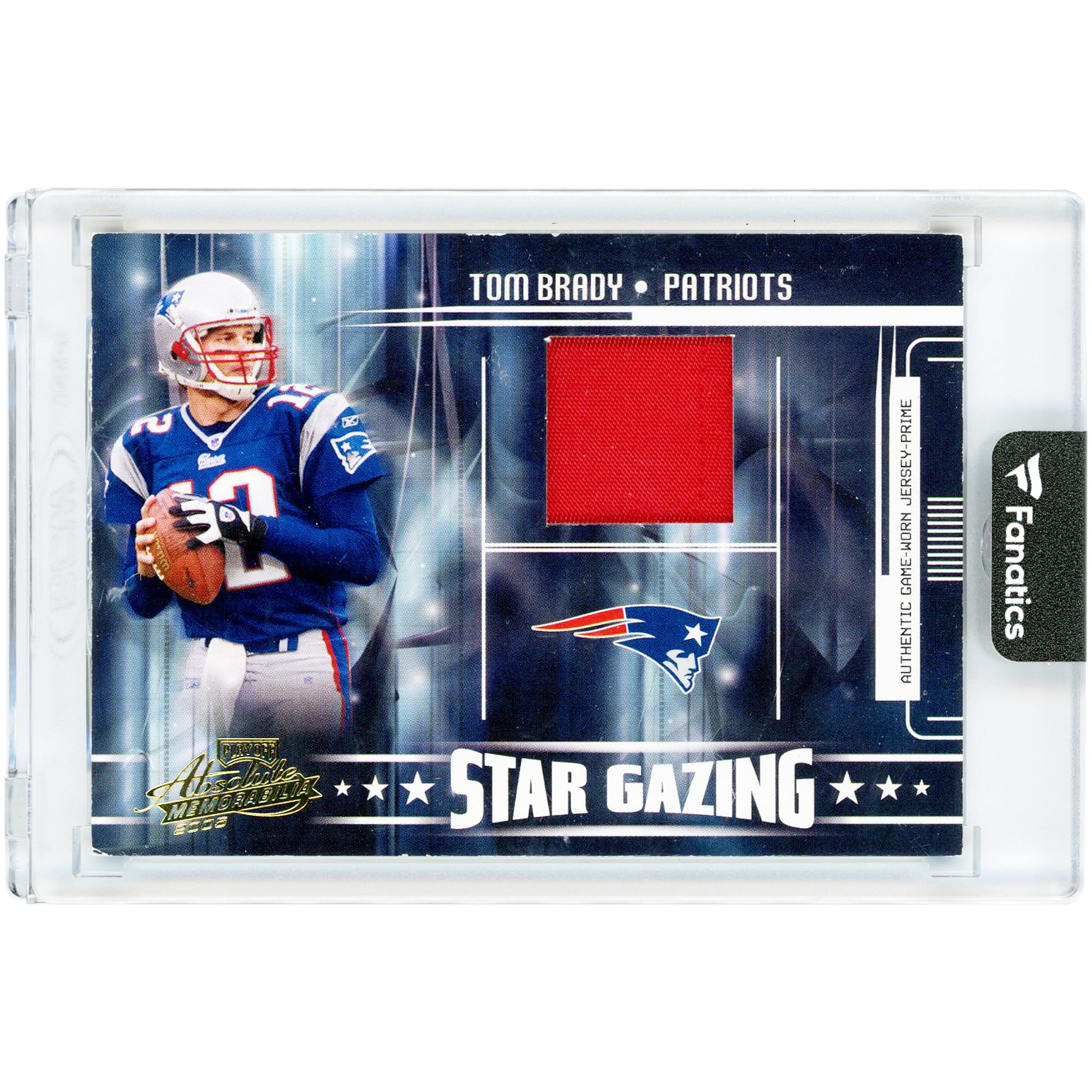 Tom Brady New England Patriots 2005 Playoff Absolute Memorabilia Star Gazing Game Used Jersey Relic #SG-30 #54/150 Card