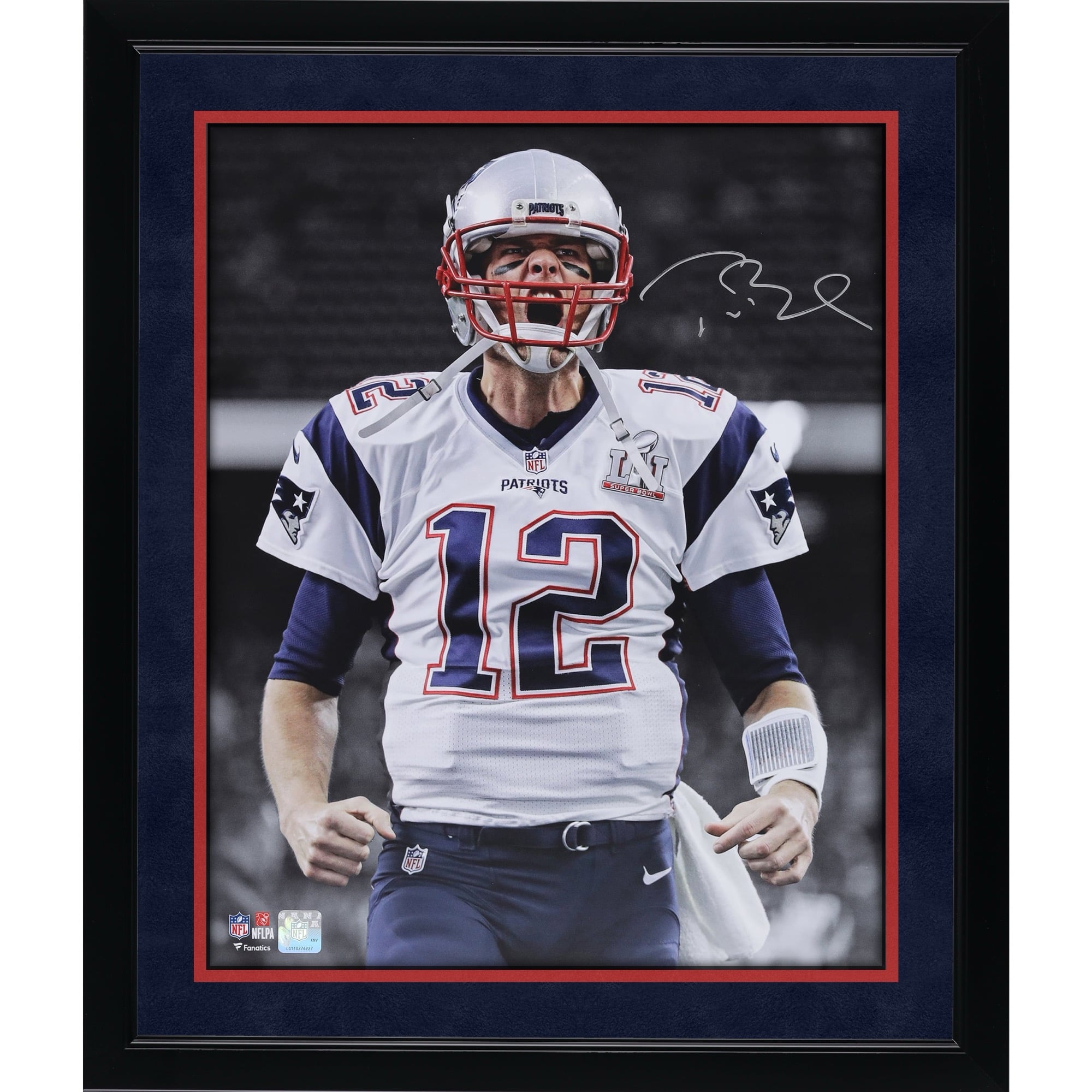 Photo dédicacée de Tom Brady (New England Patriots) - Super Bowl LI (Scream) - 40 x 50 cm