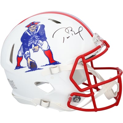 Tom Brady New England Patriots Autographed Fanatics Authentic Riddell 1990-92 Throwback Speed Authentic Helmet  