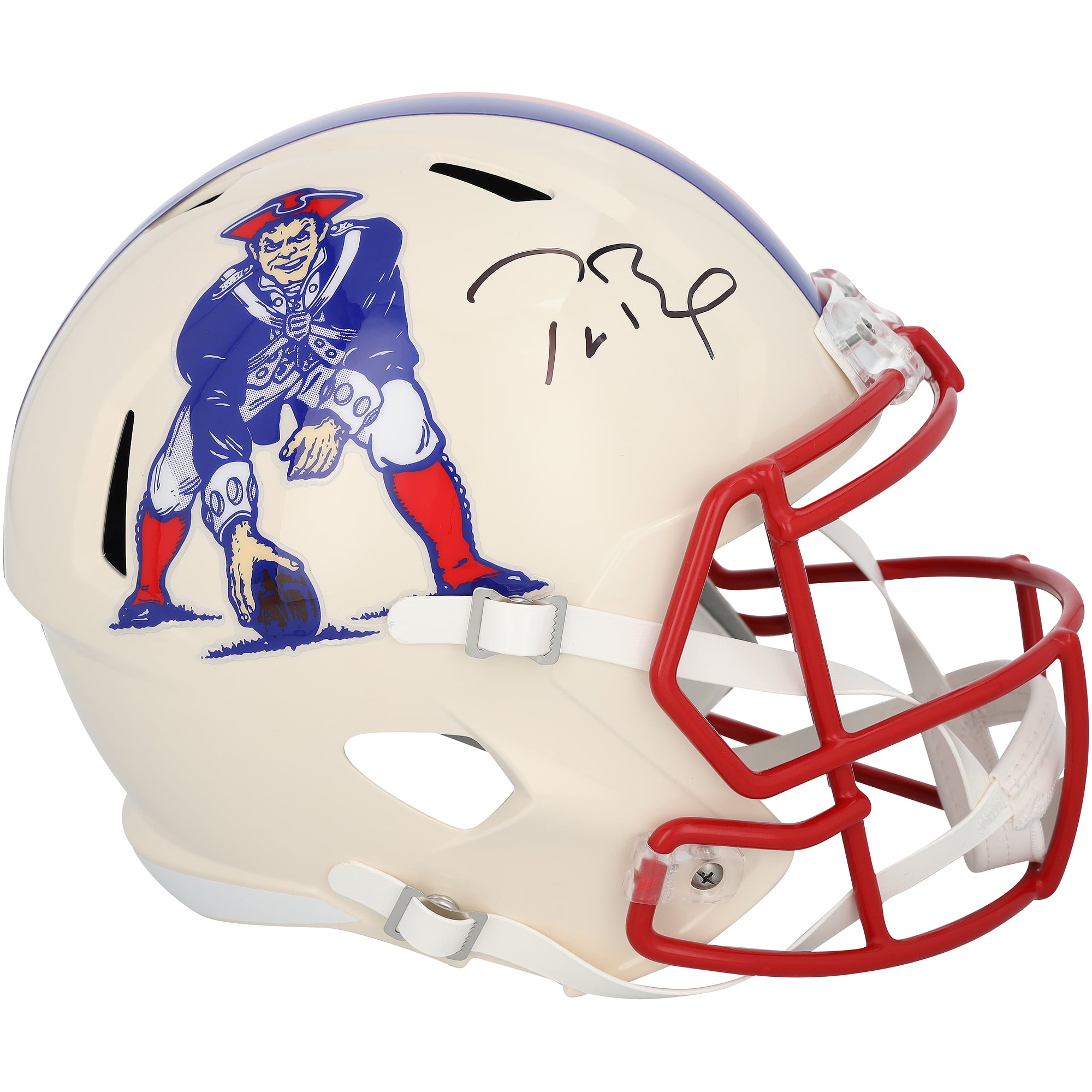 Casque réplique Riddell Retro Speed ​​autographié par Tom Brady des New England Patriots