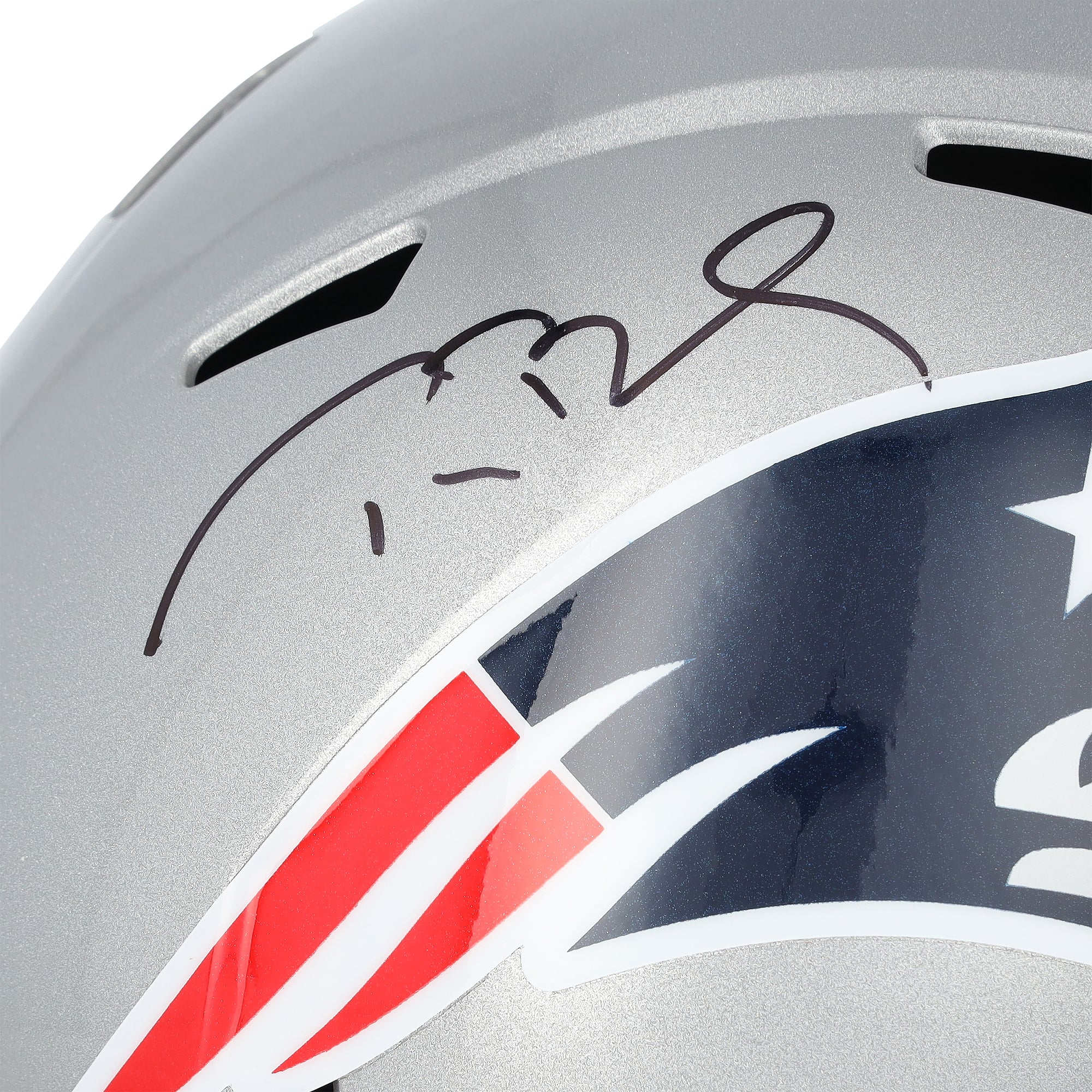 Casque réplique Riddell Speed ​​autographié par Tom Brady des New England Patriots
