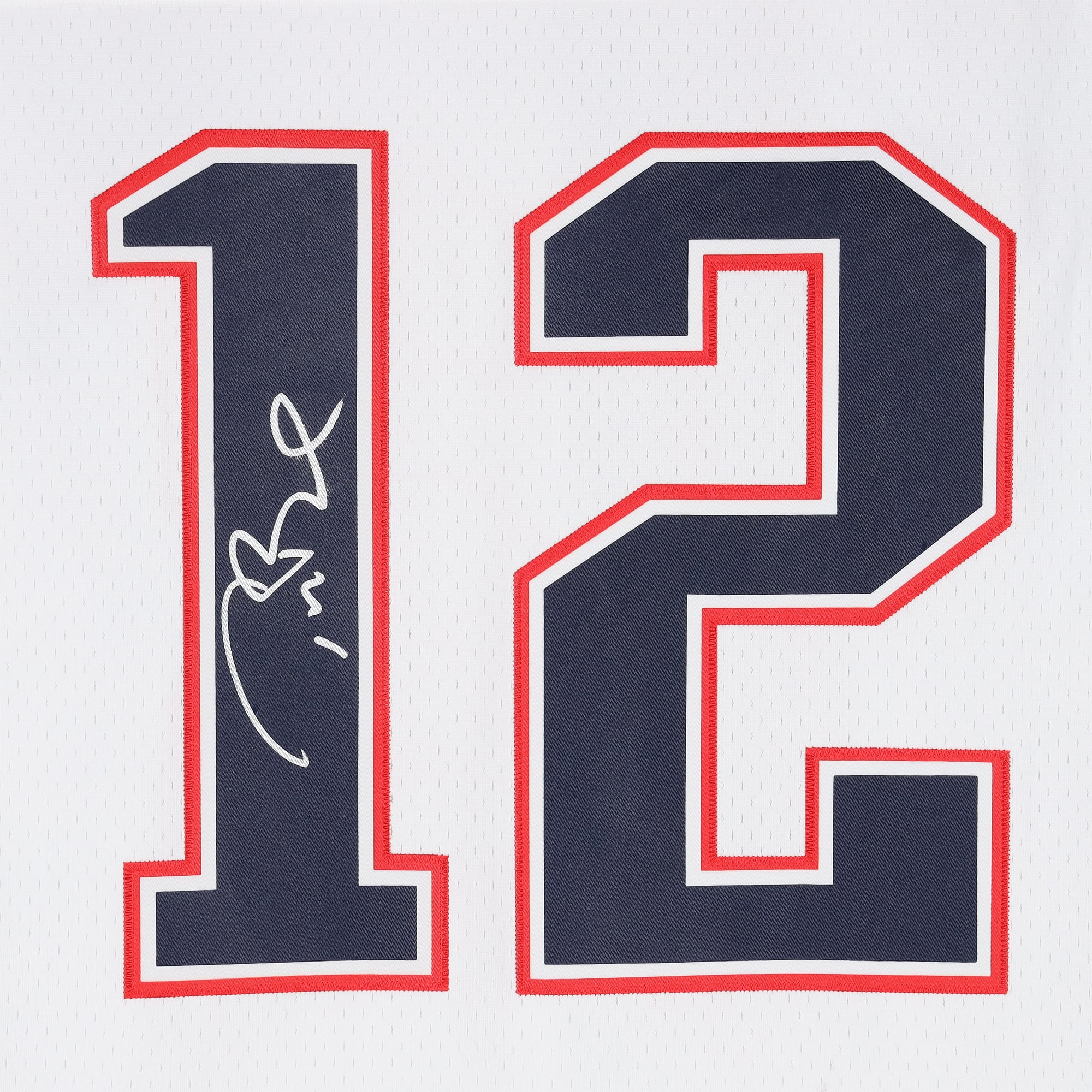 Maillot réplique blanc Mitchell & Ness 2000 autographié par Tom Brady des New England Patriots