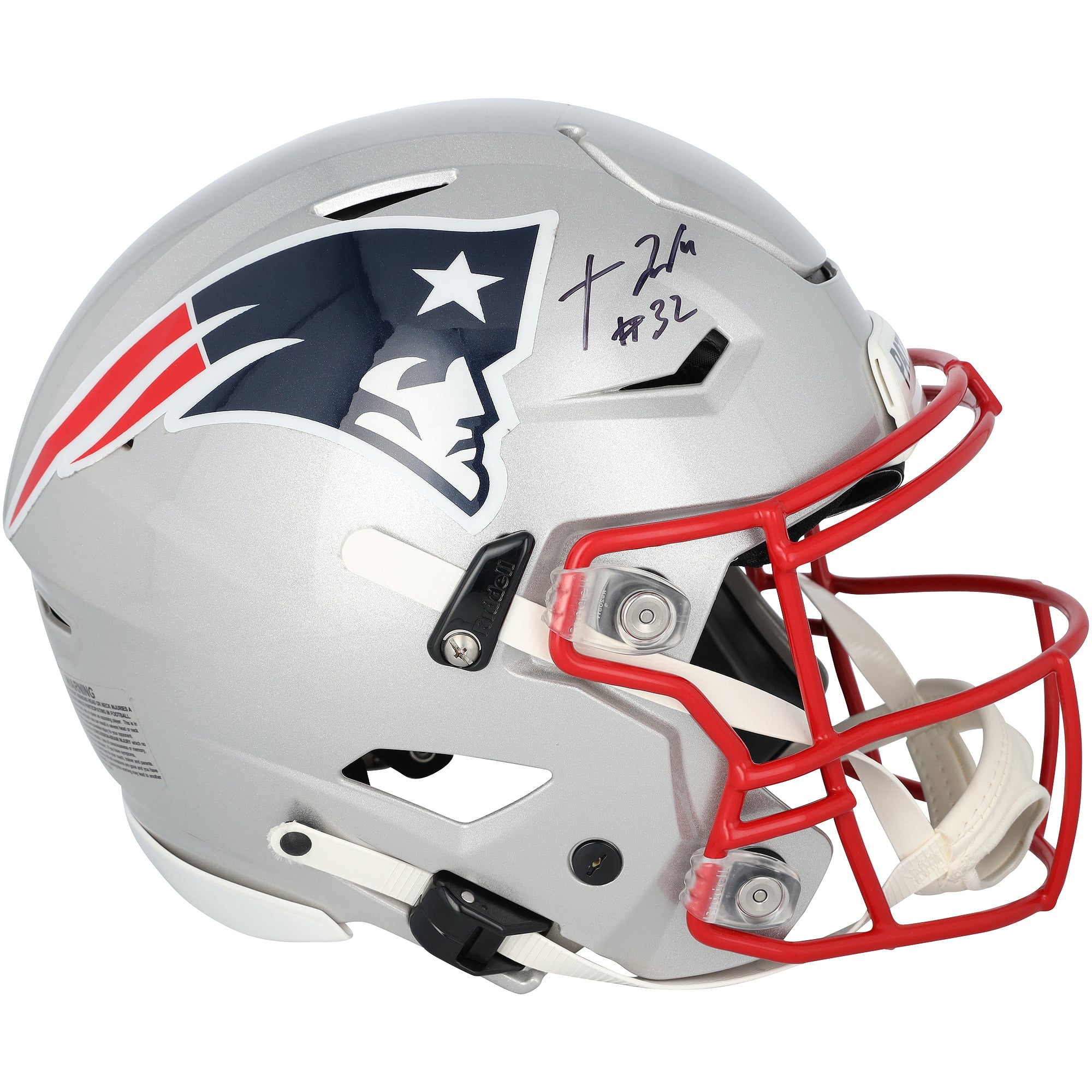 Casque Riddell Speed ​​Flex Authentic autographié par TreVeyon Henderson, joueur des New England Patriots
