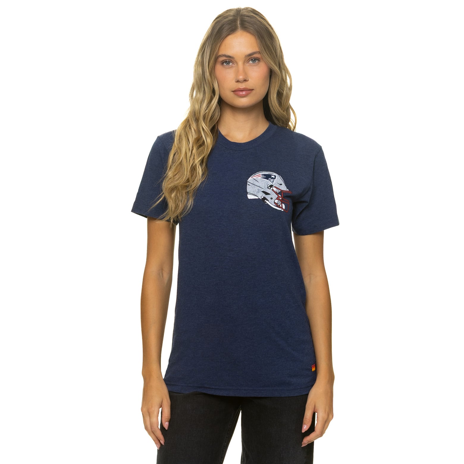 T-shirt unisexe Aviator Nation bleu marine New England Patriots en mélange de trois matières