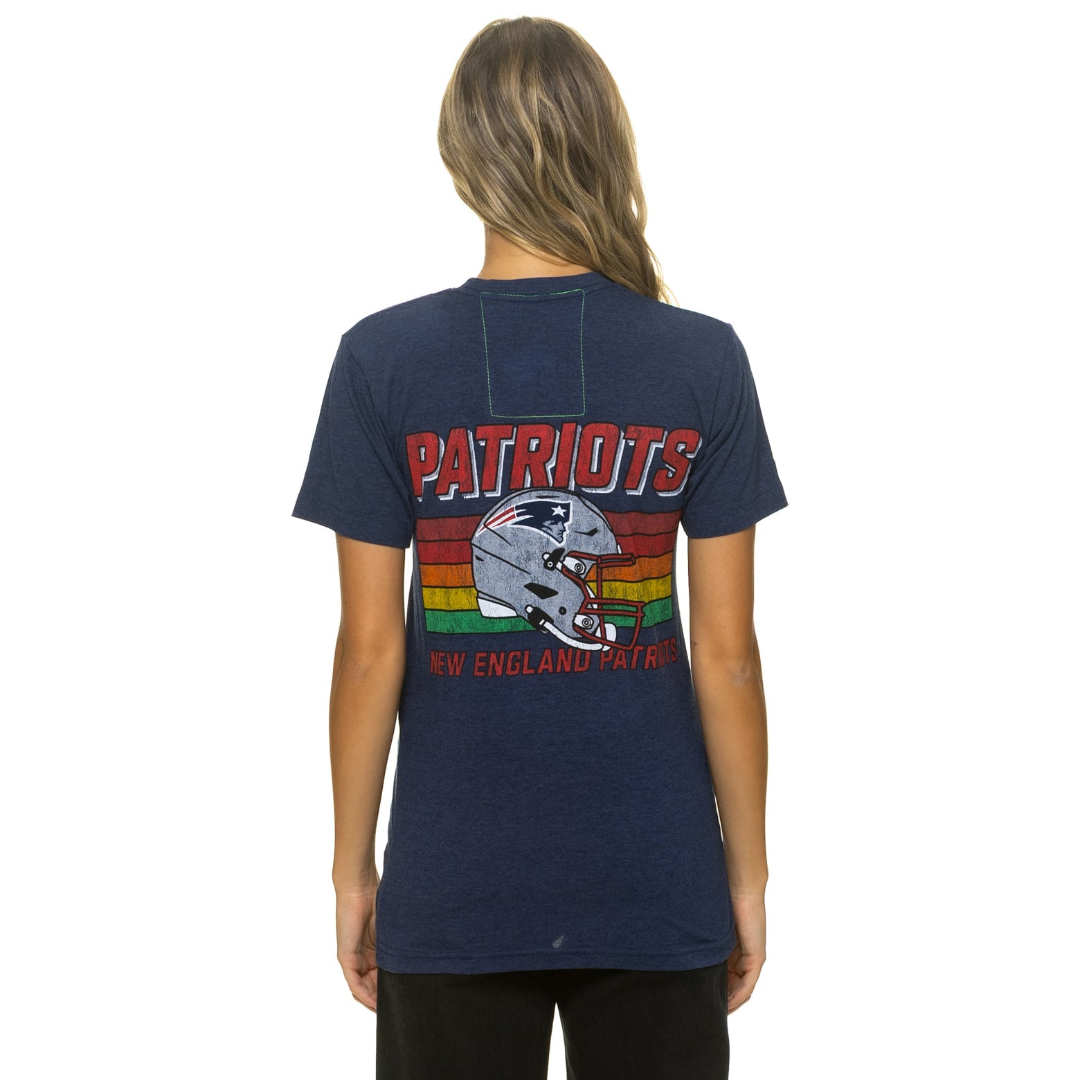 T-shirt unisexe Aviator Nation bleu marine New England Patriots en mélange de trois matières