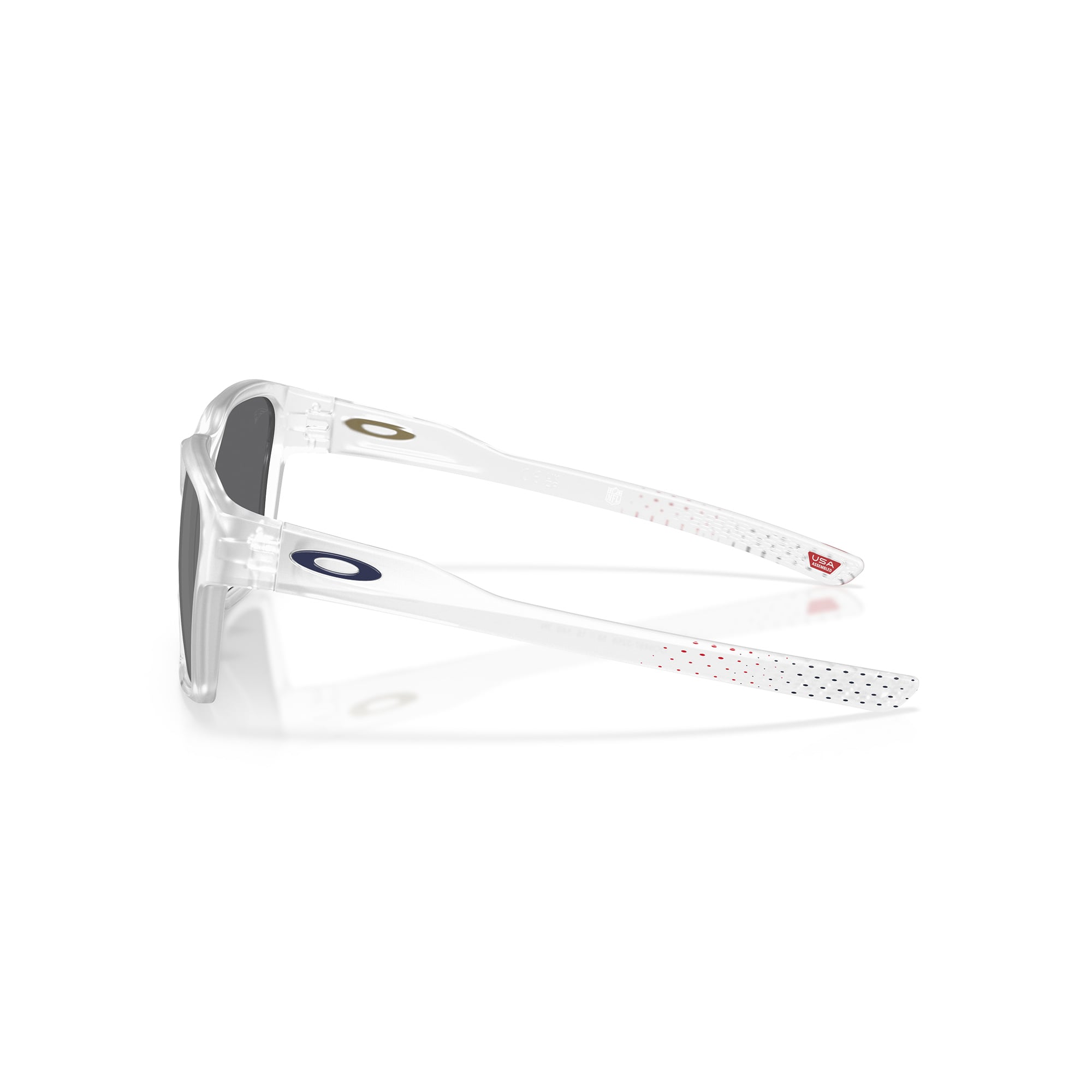 Lunettes de soleil unisexes Oakley New England Patriots Briza Matte Clear avec verres polarisés noirs Prizm