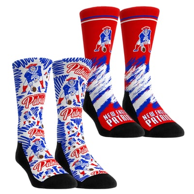  New England Patriots Rock Em Unisex Throwback Two-Pack Crew Socks Set - Navy