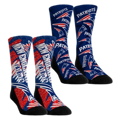 New England Patriots Rock Em Unisex Team Blast Two-Pack Crew Socks